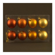 Palline per albero di natale Amicasa Scatola 8 sfere Diametro 60 mm Oro rame opaco 113