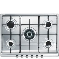 Piano cottura tipo Gas Smeg SE70S-6 con 5zone di cottura con larghezza di 72 cm colore Inox