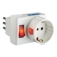 Polypool Adattatore salvaspazio triplo con interruttre luminoso e spina 10A Bianco 2380