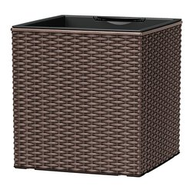 Emsa Fioriera quadra Casa Mesh in polipropilene Intrecciato "Wicker" Mocca cm 36x36x66 Aqua Comfort System 515394