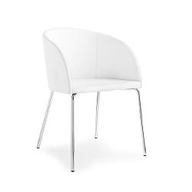 Connubia Calligaris Sedia metallo soggiorno ROSIE CB/1533 Struttura P77 mt. CROMATO Sedile G8J Ekos MOKA
