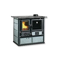 Cucina Legna Nordica ROSA scarico a Des potenza termica Potenza termica nominale 6,5 kW. Consumo orario 1,9kg/h. di colore Colore pietra