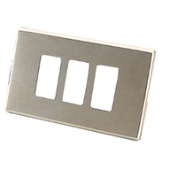 Polypool Placca rettangolare in alluminio oro con supporto per 3 moduli serie BASIC PP0077