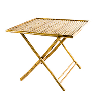 Amicasa Tavolo da Giardino Pieghevole 90x90 Bamboo Art 2 Legno