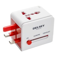 Delsey Adattatore elettrico da viaggio 6 x 5,5 x 4,5 cm Bianco/Rosso 57-3940511