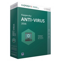 Kaspersky Anti-Virus 2016, Full, 1u, 1y, IT