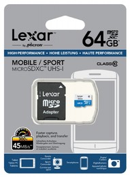 Lexar Micro SD Card 64gb HS UHS3 1000X 932701